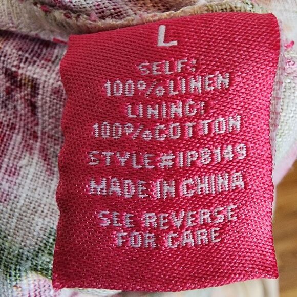 Flying Tomato Bonfire Weekends Linen Cotton Floral Wide Leg Jumpsuit Size Large - Picture 15 of 16